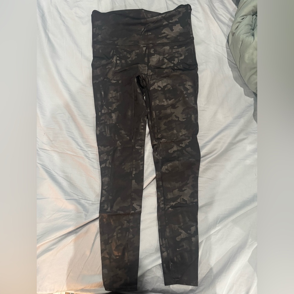Spanx metallic black camo leggings